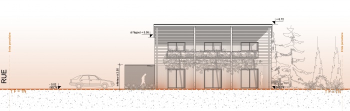 Habitat Individuel / Basse nergie / Ossature bois : facade2