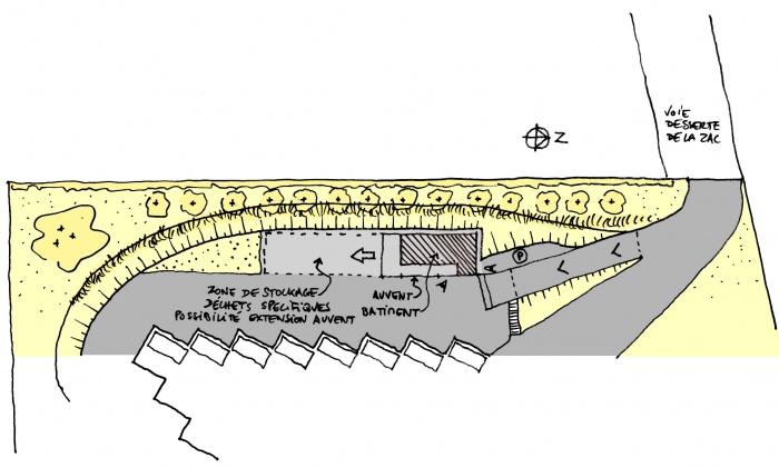 Construction du btiment d'exploitation de la dchetterie de Mercurol (26) : Pmasse