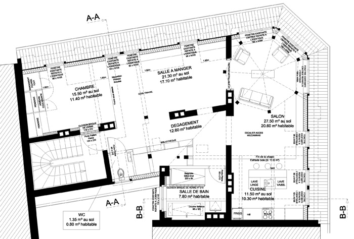 Cration d'un loft dans des combles  STRASBOURG (67) : BECEREN PLAN