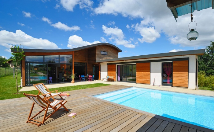 Maison contemporaine bois & béton