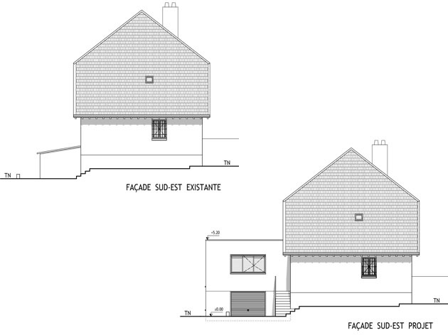 Extension d'une maison individuelle  Tassin : Extension maison Tassin - Faade Sud-Est