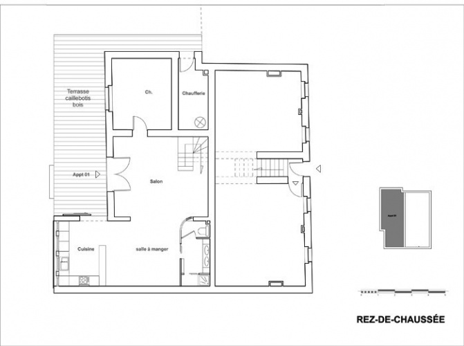 Rhabilitation et extension d'une maison de ville : projeniveaut00