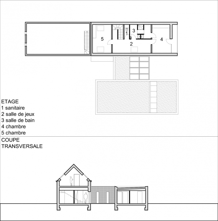 Construction d'une maison contemporaine  BILWISHEIM (67) : PLAN ETAGE
